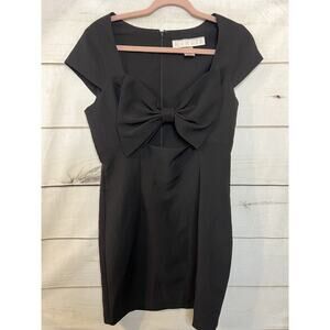 Karlie Dress Black Cut Out Bow Chic Zip Up Size Large